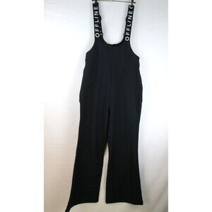 Aerie Offline Chillside Overalls Women M Black Flare 21-739